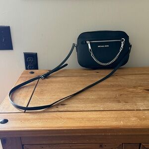 Michael Kors Black Crossbody Bag with Chain Detail